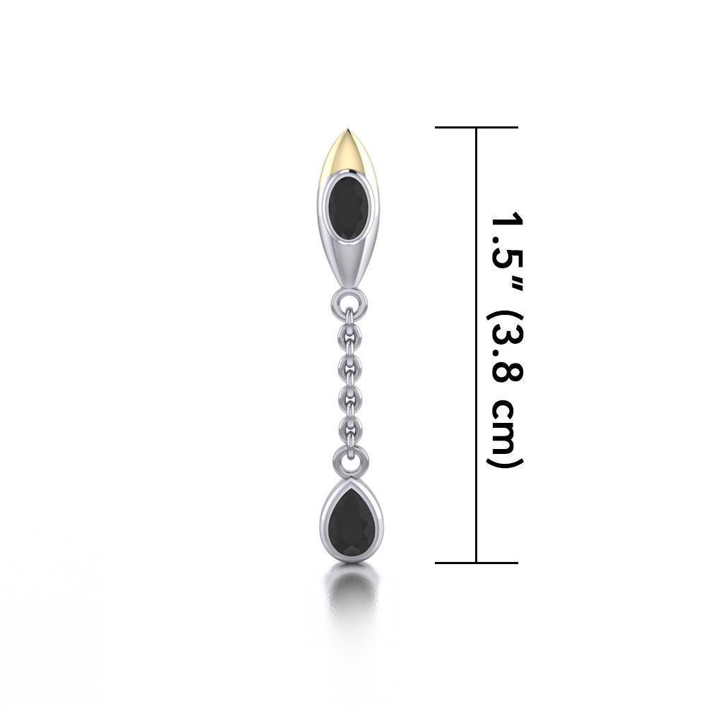 Black Magic Art Deco Silver & Gold Pendant MPD925