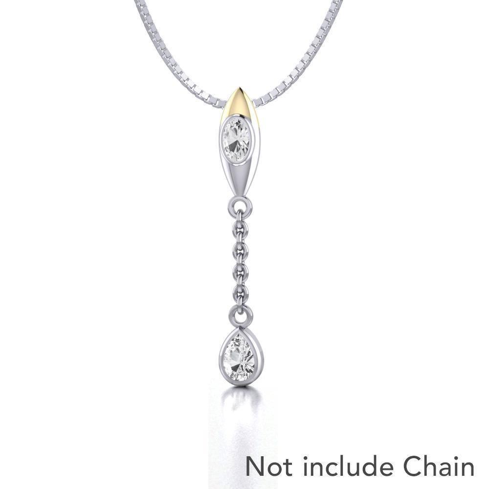 Black Magic Art Deco Silver & Gold Pendant MPD925