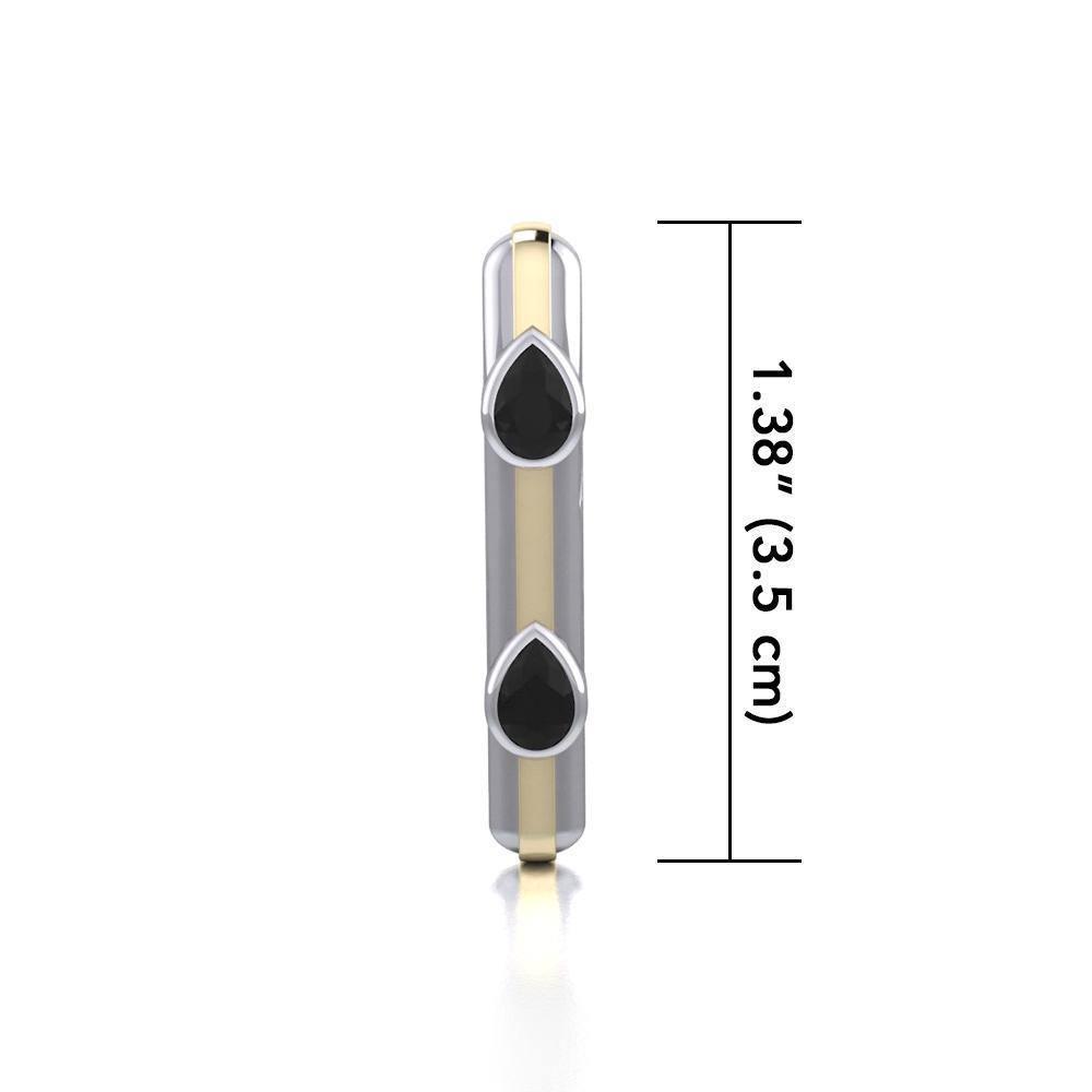 Black Magic Art Deco Silver & Gold Pendant MPD928