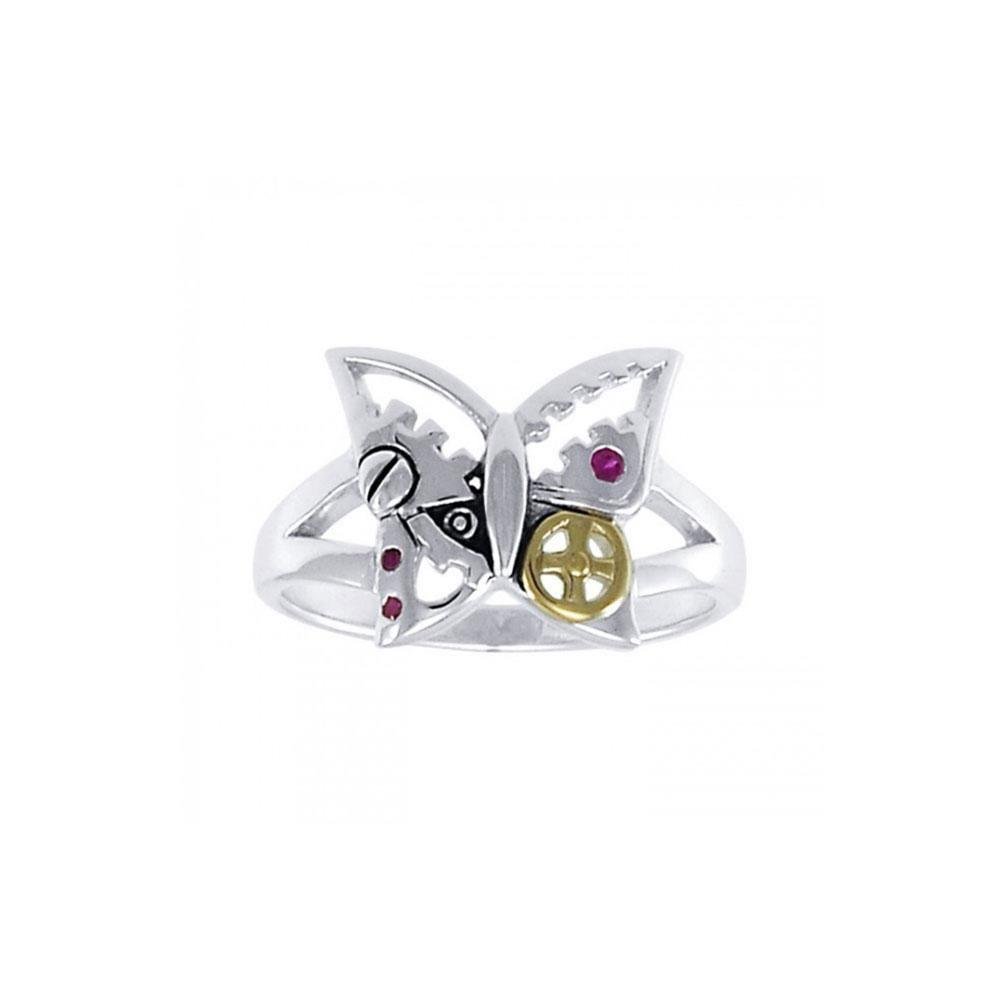 Butterfly Steampunk Silver and Gold Accent MRI1262