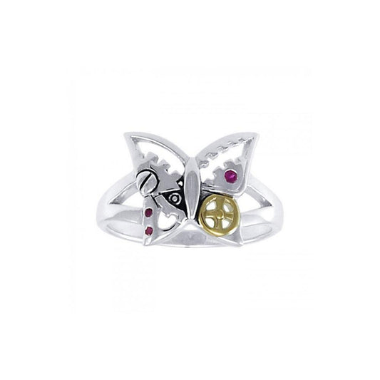 Butterfly Steampunk Silver and Gold Accent MRI1262