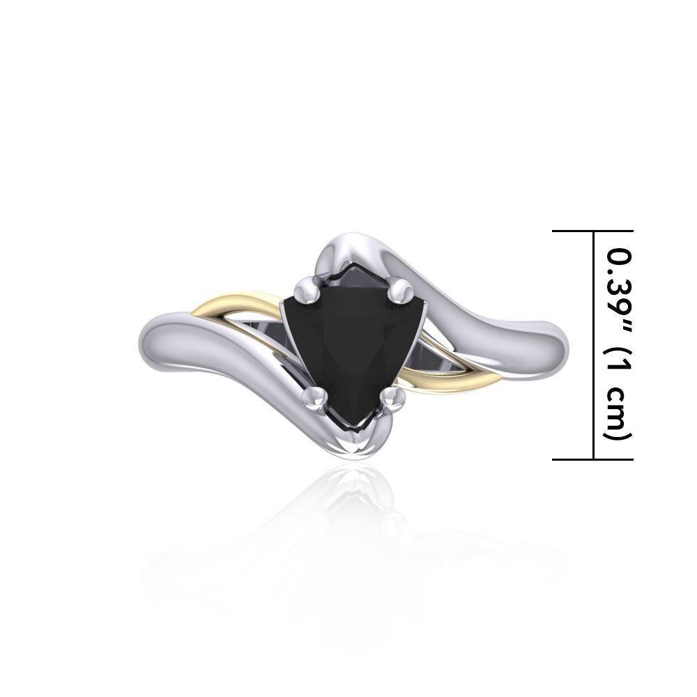 Black Magic Silver & Gold Ring MRI473