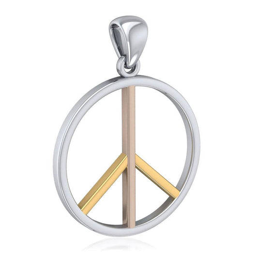 Peace Symbol Three Tone Pendant OJP027