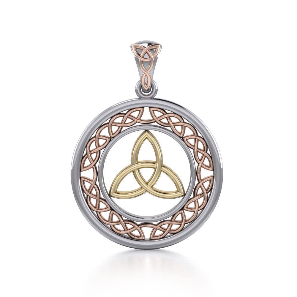 Celtic Trinity Knot Three Tone Pendant OPD711