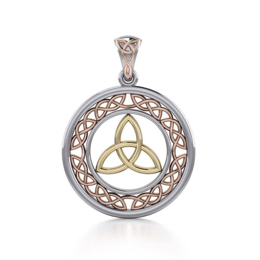Celtic Trinity Knot Three Tone Pendant OPD711