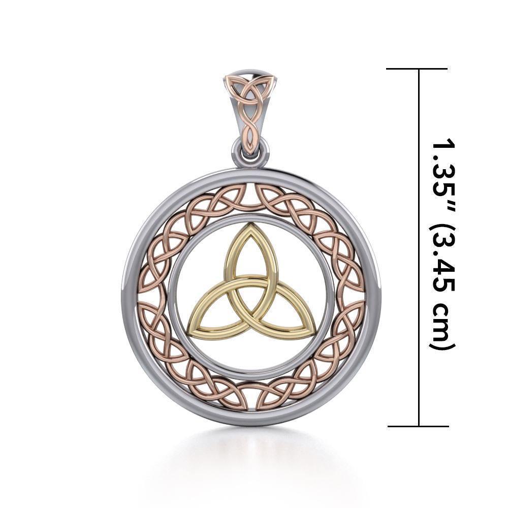 Celtic Trinity Knot Three Tone Pendant OPD711