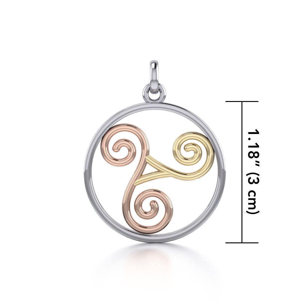 Celtic Three Tone Spiral Pendant OTP038