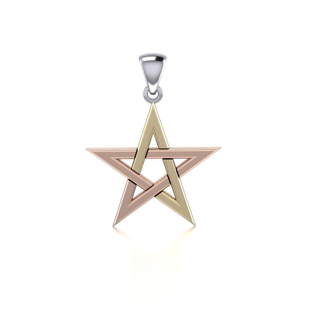 Three Tone Star Pentagram Pendant OTP1441