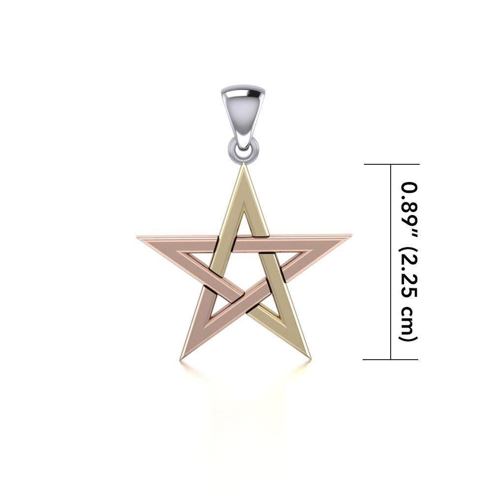 Three Tone Star Pentagram Pendant OTP1441
