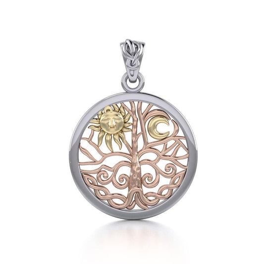 Pagan & Wicca Tree of Life ~ Three Tone Jewelry Pendant OTP3109