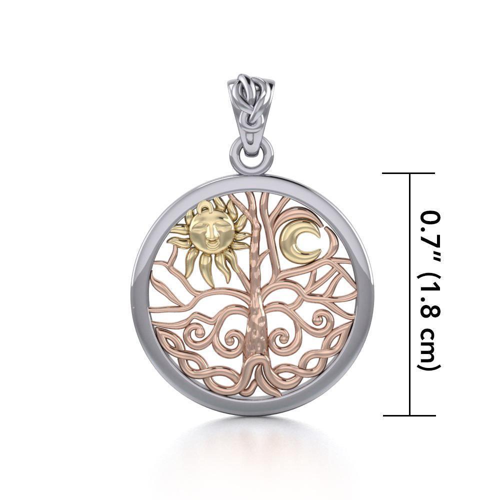 Pagan & Wicca Tree of Life ~ Three Tone Jewelry Pendant OTP3109