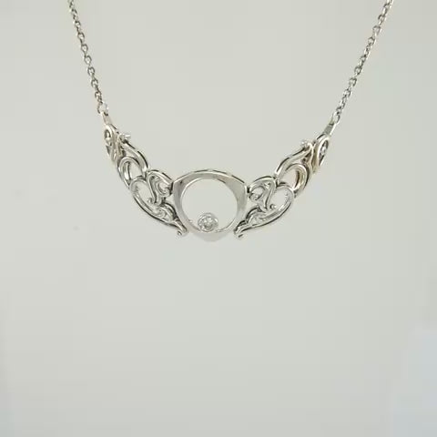 Vine Sterling Silver Necklace with Gemstone TNC334