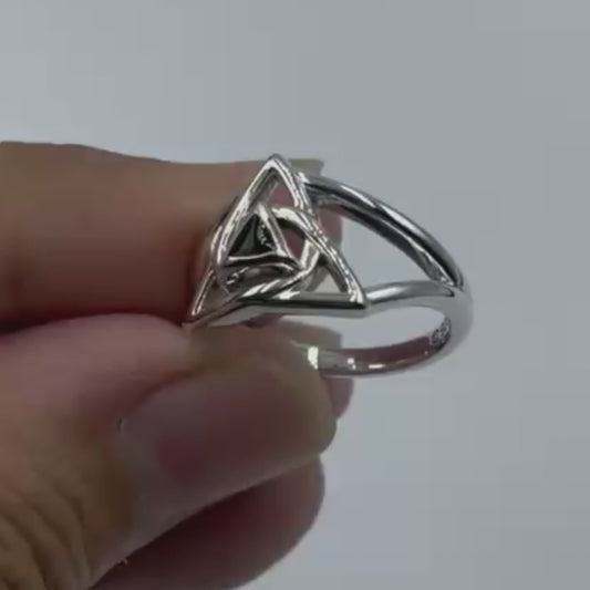 Peter Stone Trinity with AA Recovery Inlaid Stone Sterling Silver Ring TRI2548