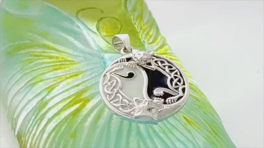 Celtic Yin Yang Cat Sterling Silver Pendant TPD5981