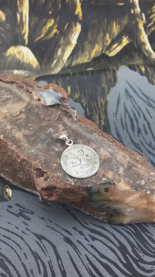 Sigil of the Archangel Cassiel Sterling Silver Small Pendant TPD4584
