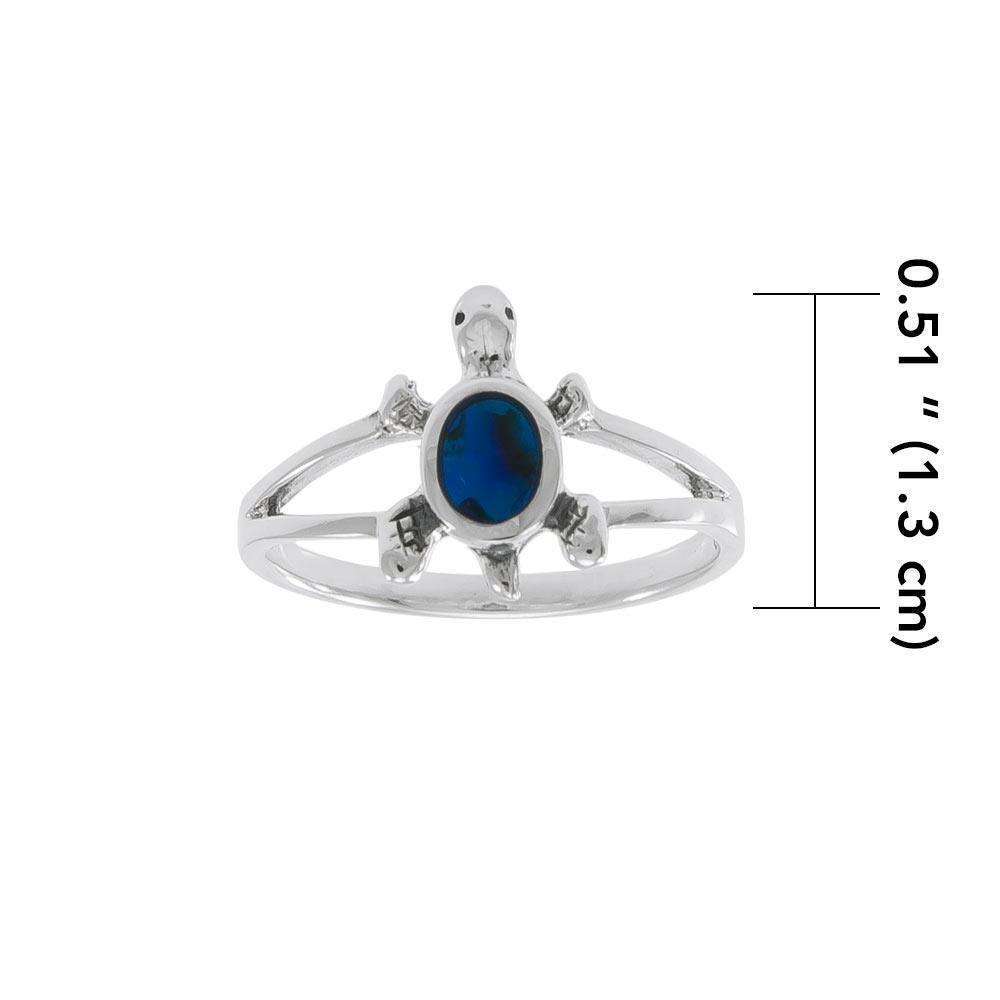 Inlaid Turtle Silver Ring SM181