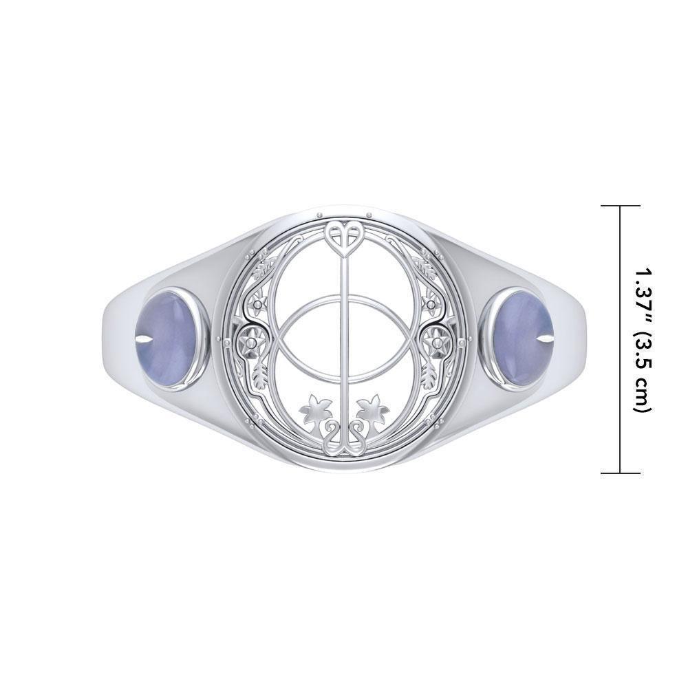 Chalice Well Silver Cuff Bracelet with Gems TBA003