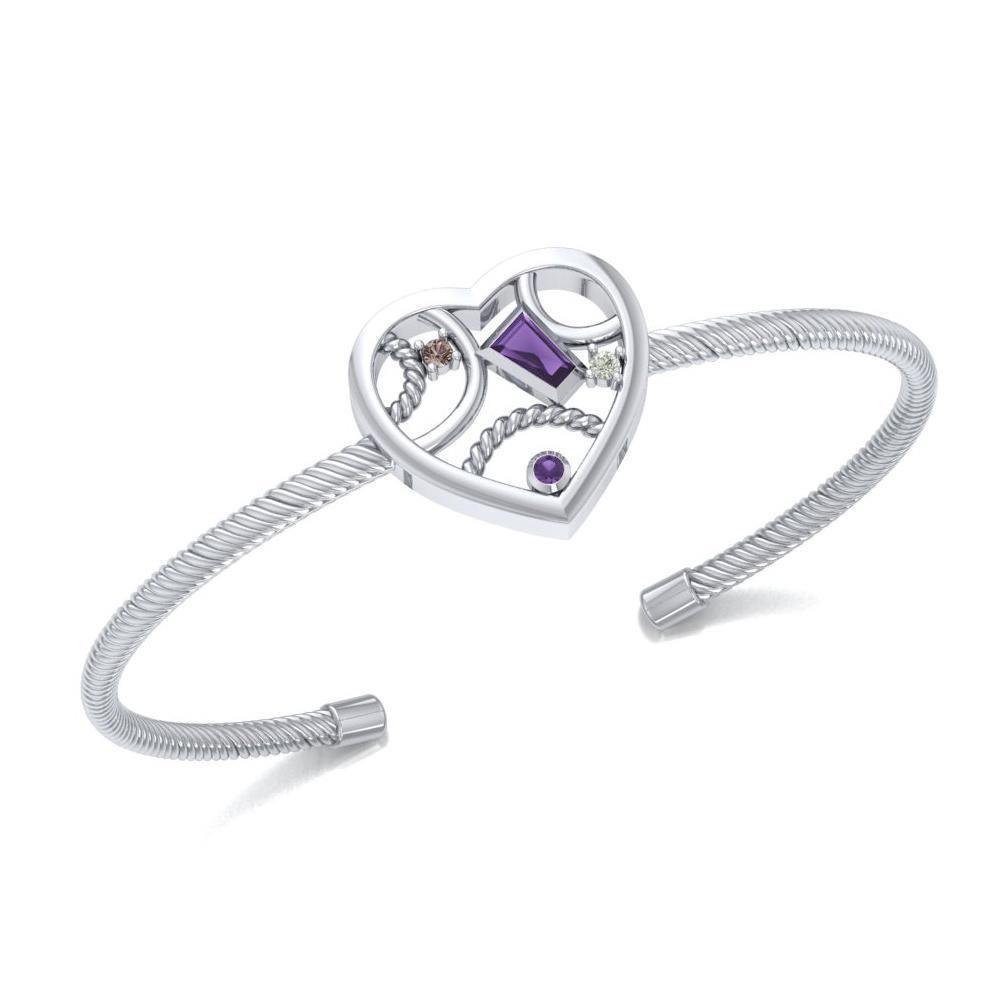 Fantastic Heart Silver Cuff Bracelet TBA137