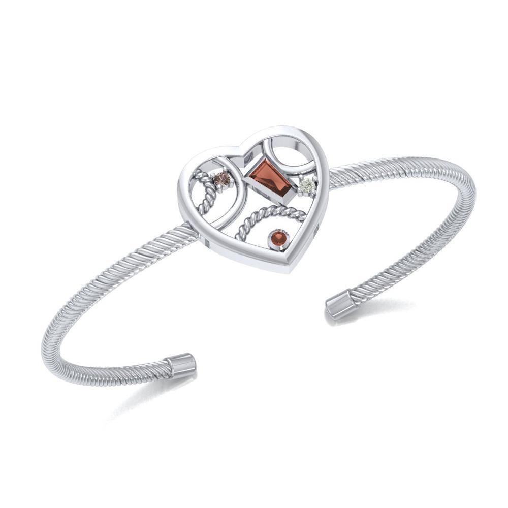 Fantastic Heart Silver Cuff Bracelet TBA137