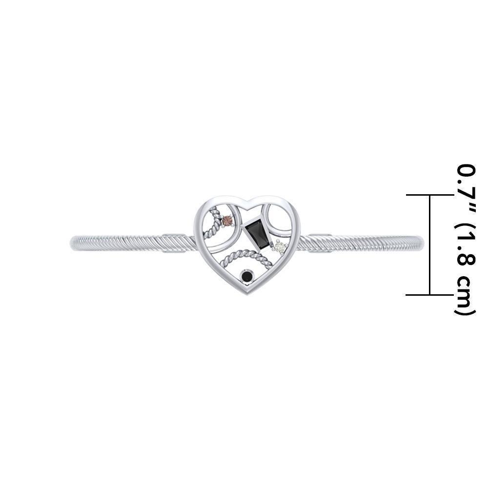 Fantastic Heart Silver Cuff Bracelet TBA137