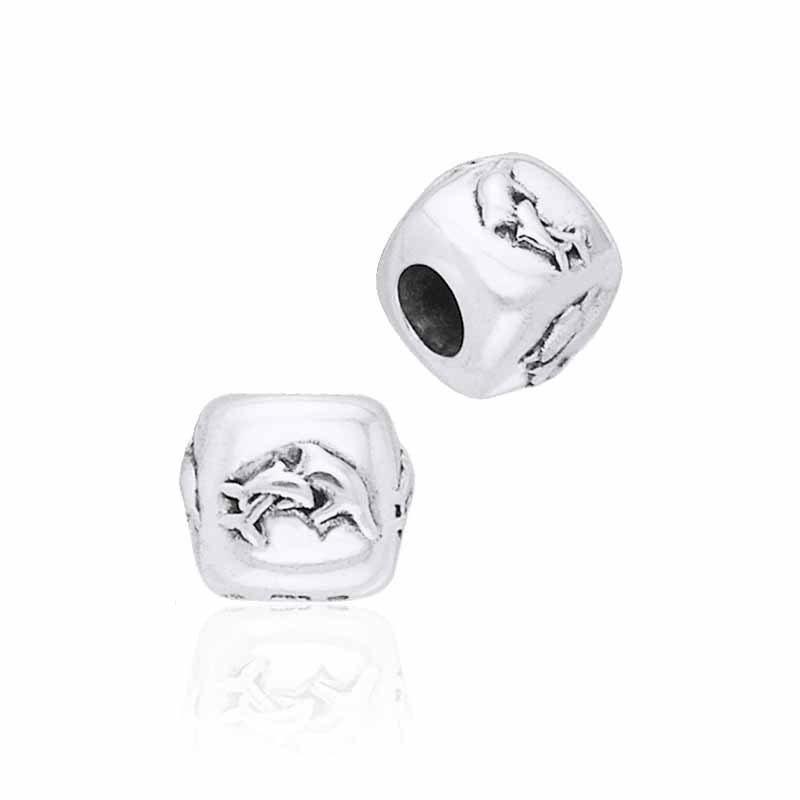 Square Dolphin Silver Bead TBD039
