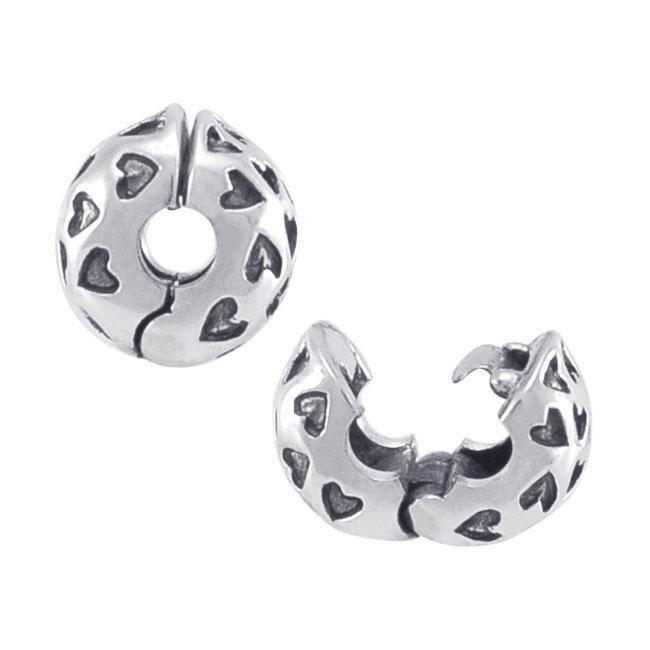 Engrave Hearts Sterling Silver Bead TBD173