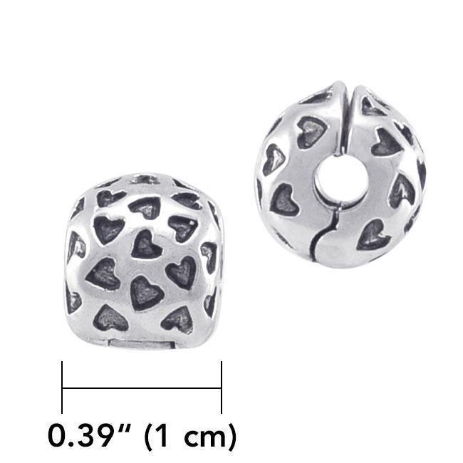 Engrave Hearts Sterling Silver Bead TBD173