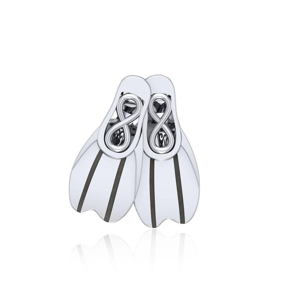 Dive Fins Sterling Silver Bead TBD351