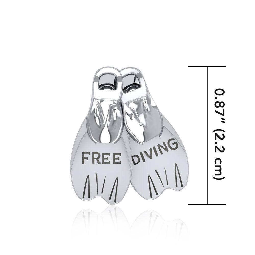 Dive Fins Sterling Silver Bead TBD351