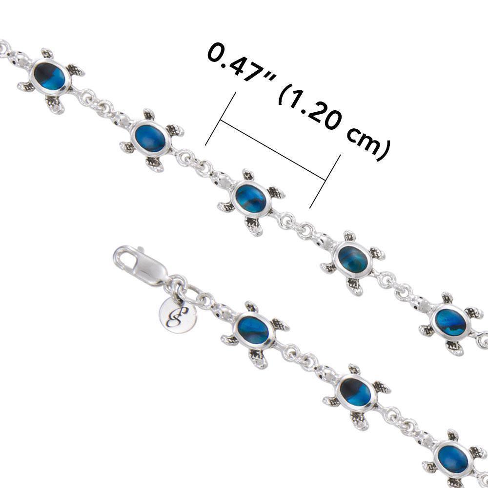 Inlaid Turtle Silver Bracelet TBG005