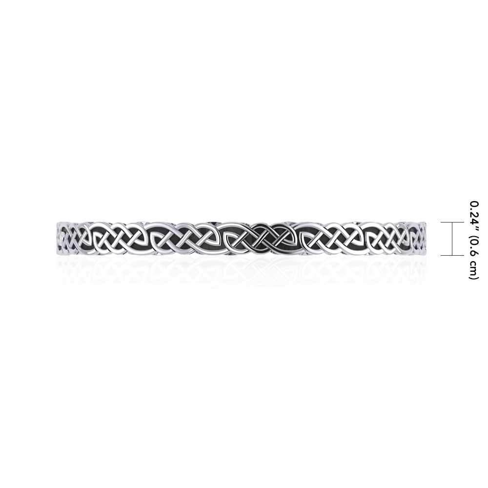 Celtic Knotwork Silver Bangle Bracelet TBG035