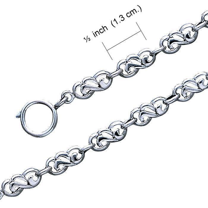 The eternity in mind, body, and spirit ~ Celtic Knotwork Sterling Silver Link Bracelet TBG063