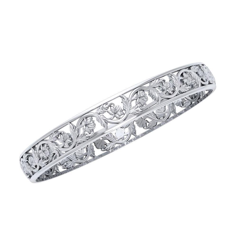 Filigree Flower Silver Bangle TBG128