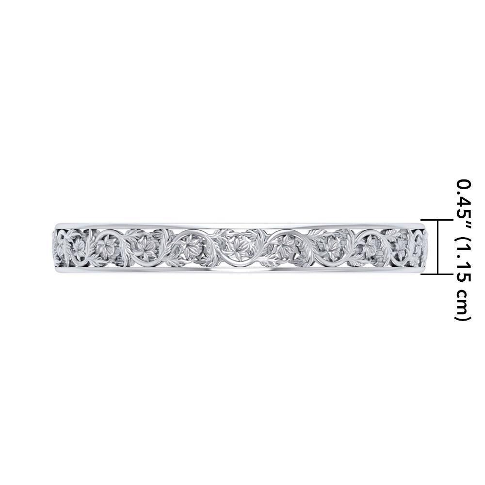 Filigree Flower Silver Bangle TBG128