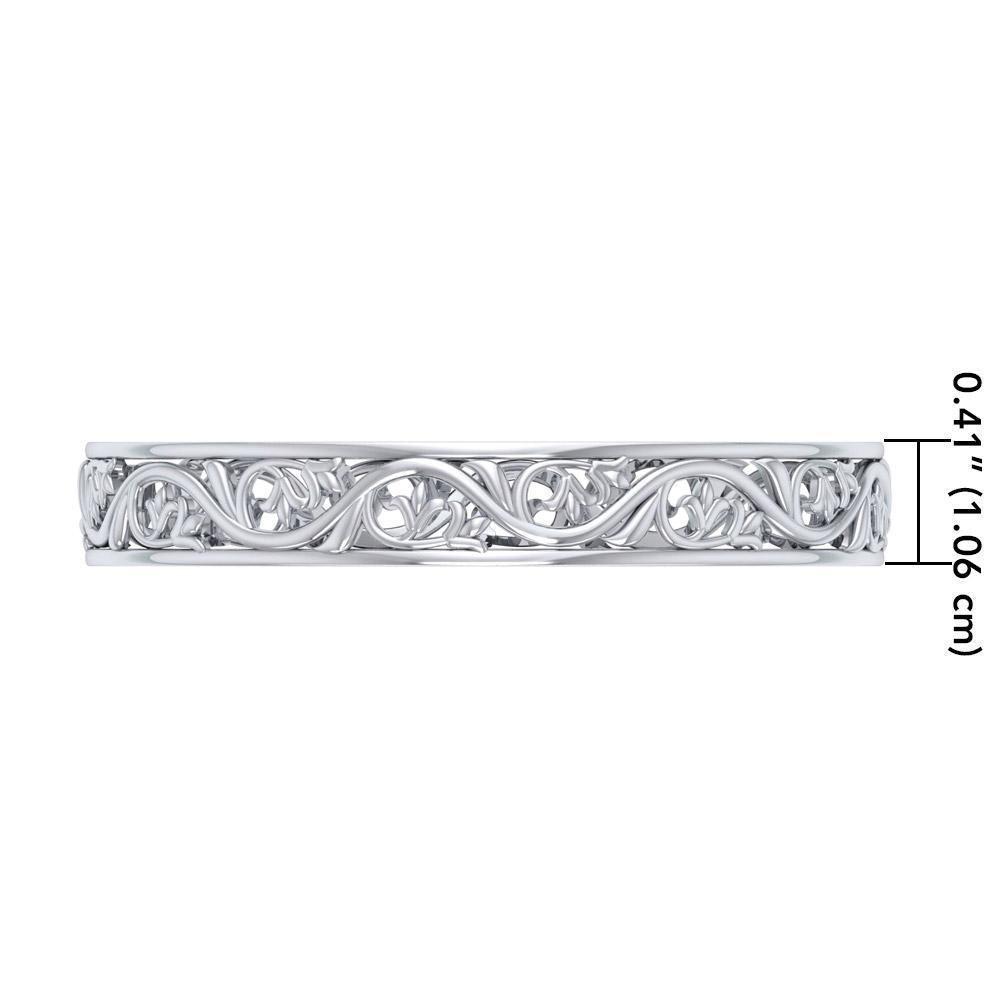 Filigree Leaf Silver Bangle TBG133