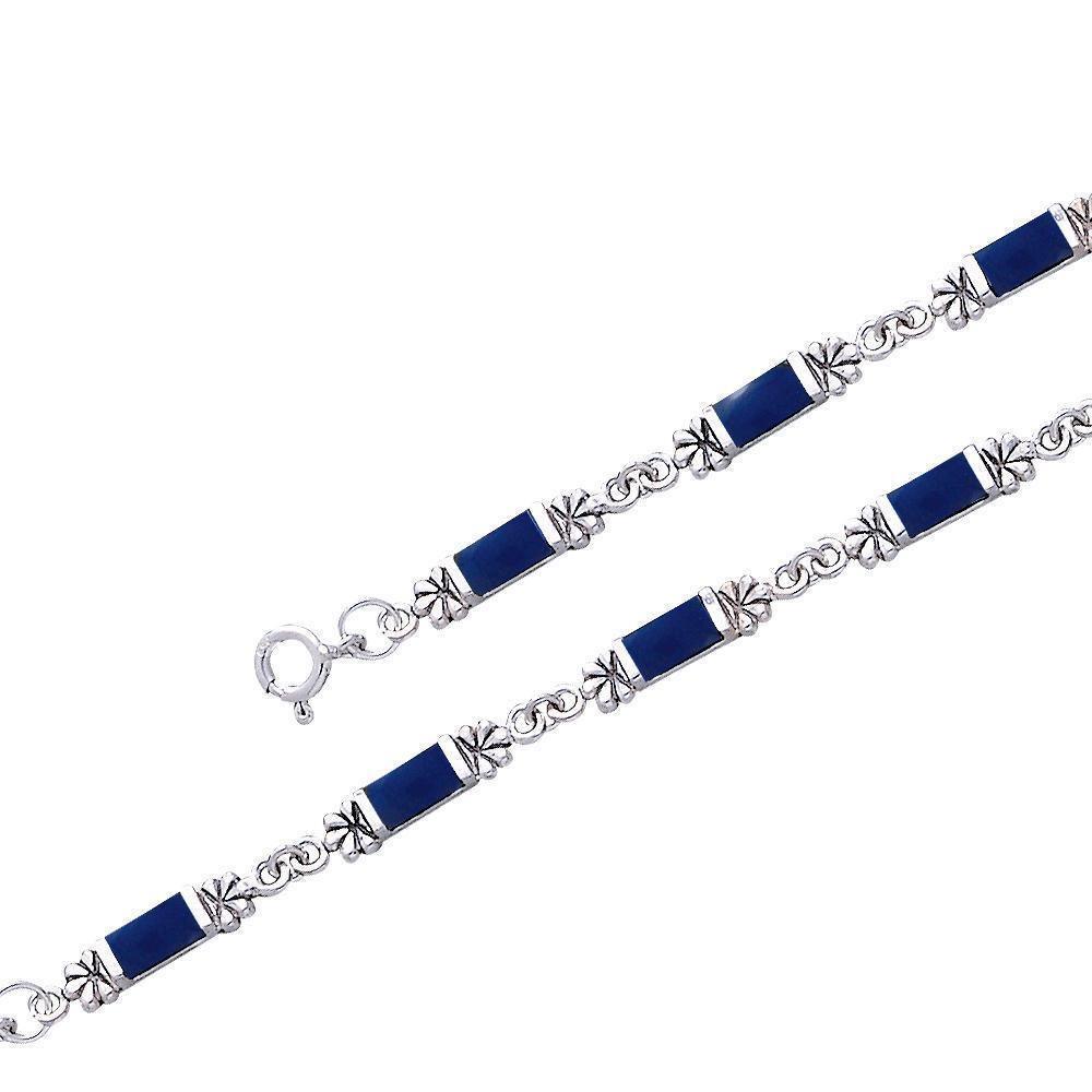 Silver Flower Link Bracelet TBG139
