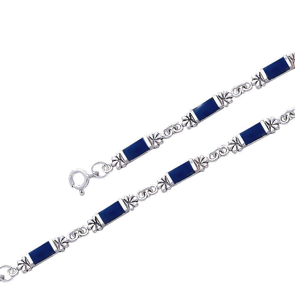 Silver Flower Link Bracelet TBG139