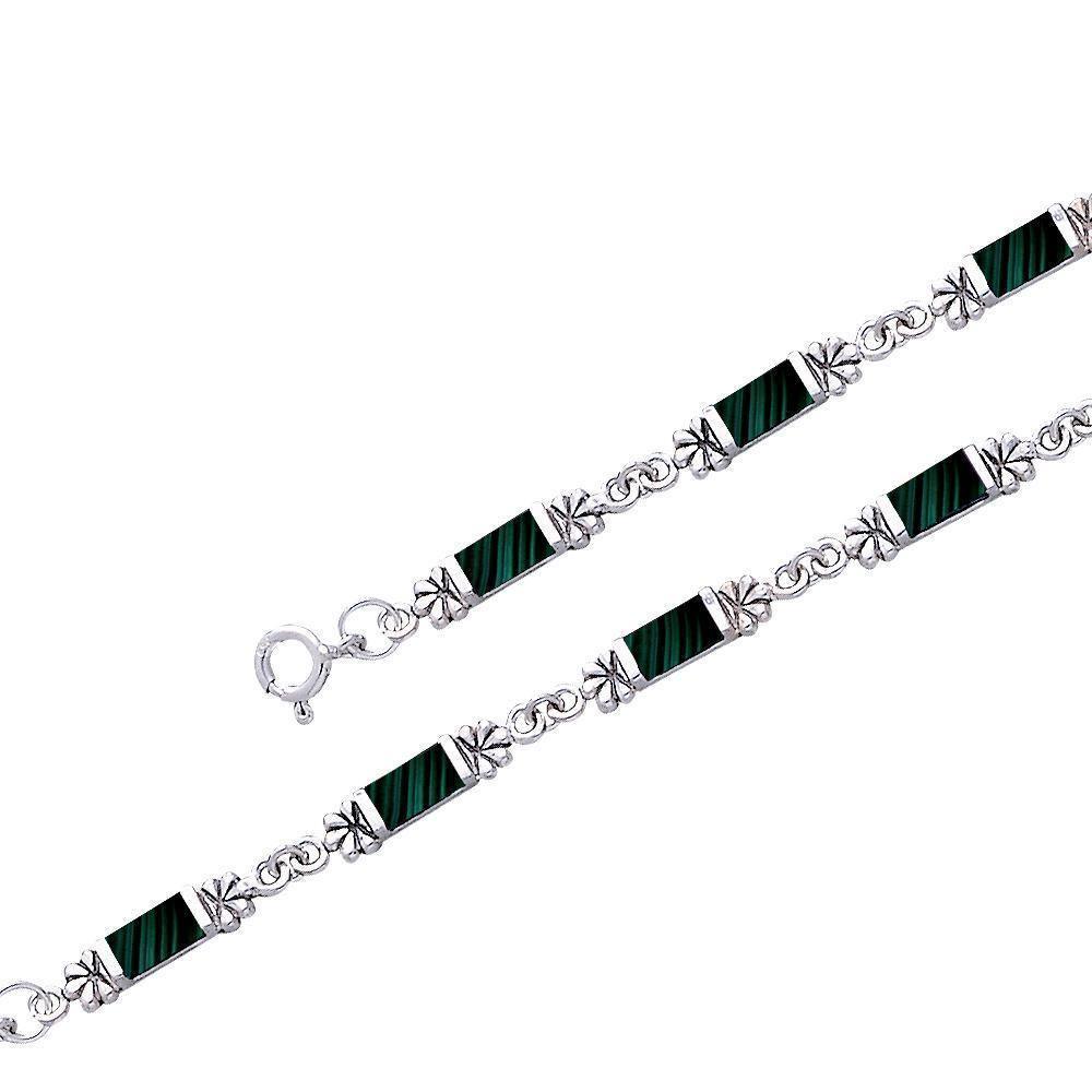 Silver Flower Link Bracelet TBG139