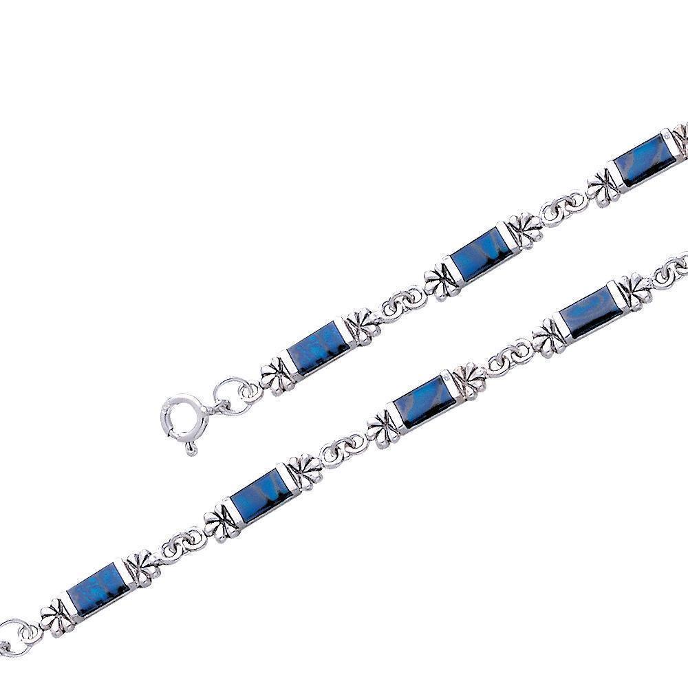 Silver Flower Link Bracelet TBG139