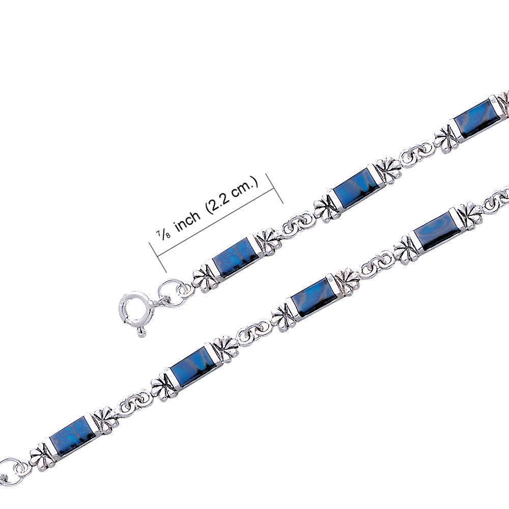 Silver Flower Link Bracelet TBG139