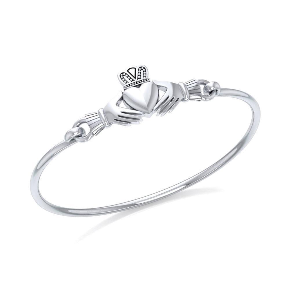 Irish Claddagh Silver Spring Lock Bracelet TBG273