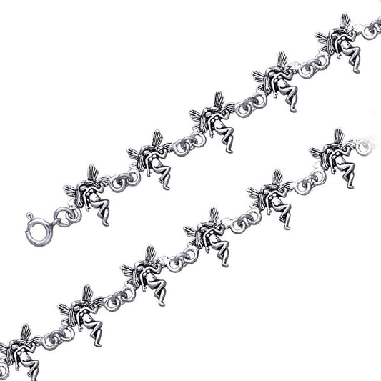 Rejoice and dance with the fairy ~ fine Sterling Silver Jewelry Bracelet TBG447