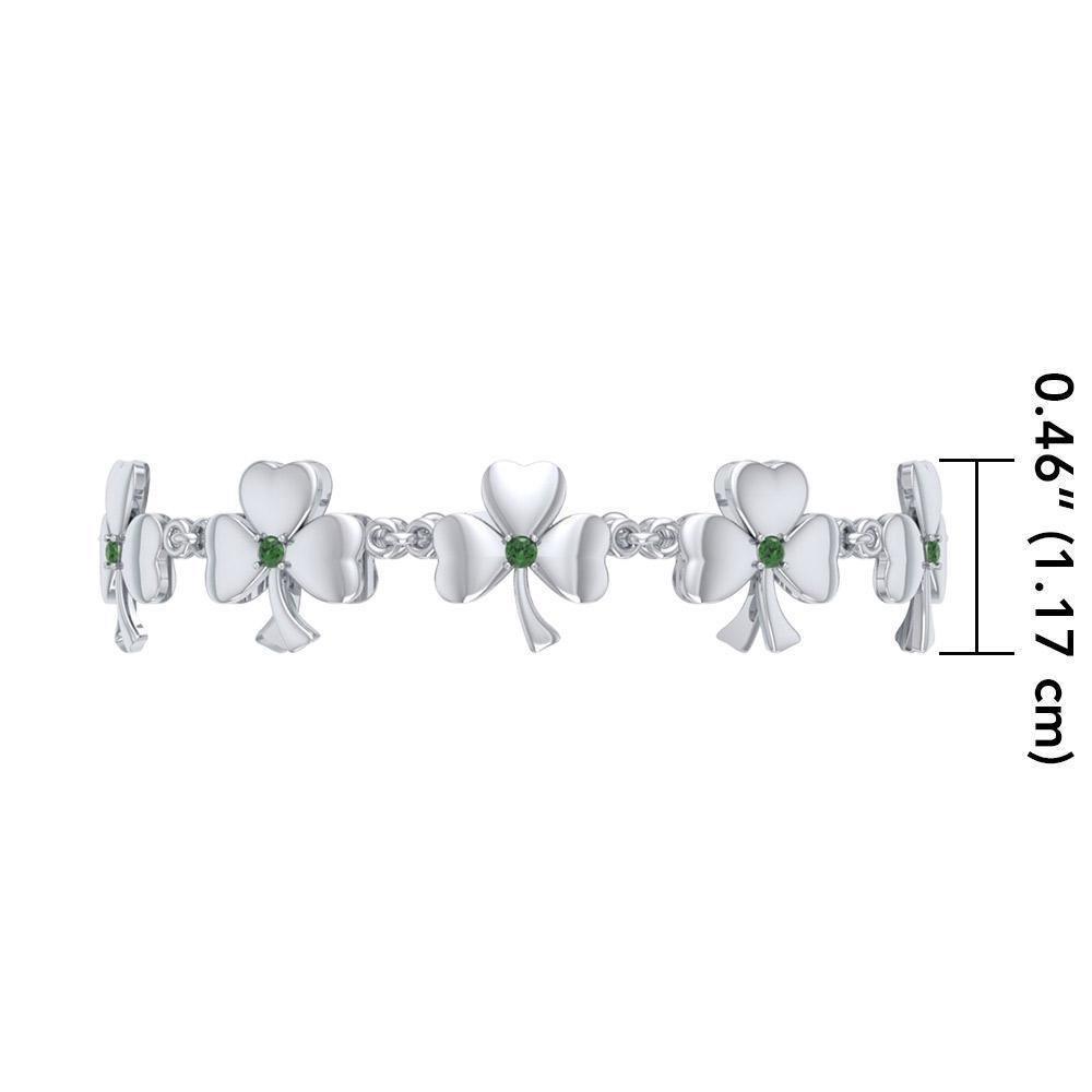 The happiness of the heart ~ Sterling Silver Jewelry Celtic Shamrock Bracelet TBG713
