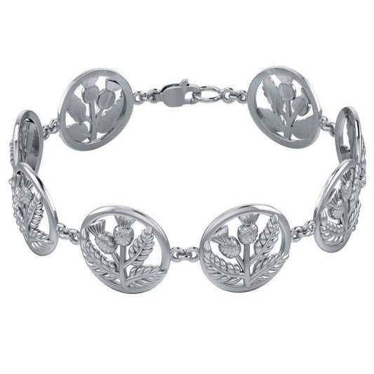 Scottish Thistle Silver Bracelet TBG739