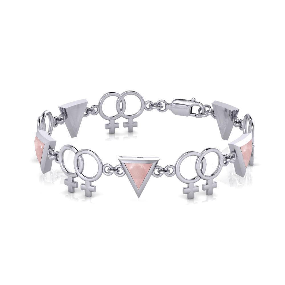 Sterling Silver Two Women Rainbow Link Bracelet TBL059
