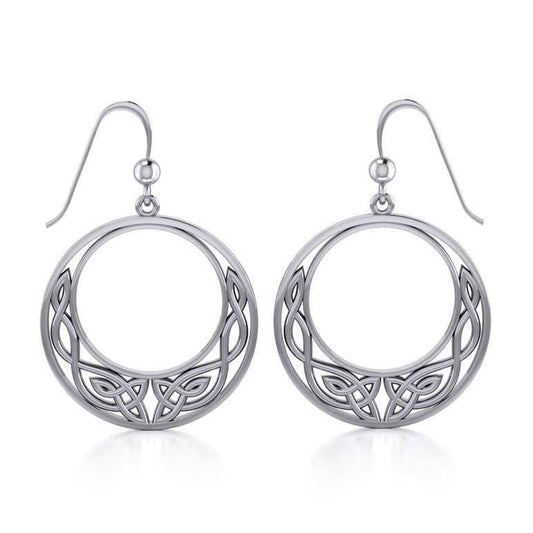 Celtic Moon Sterling Silver Earrings TE101
