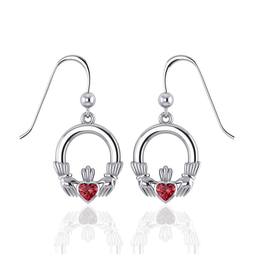The Joy of Love, Friendship and Loyalty ~ Irish Claddagh Silver Earrings TE853