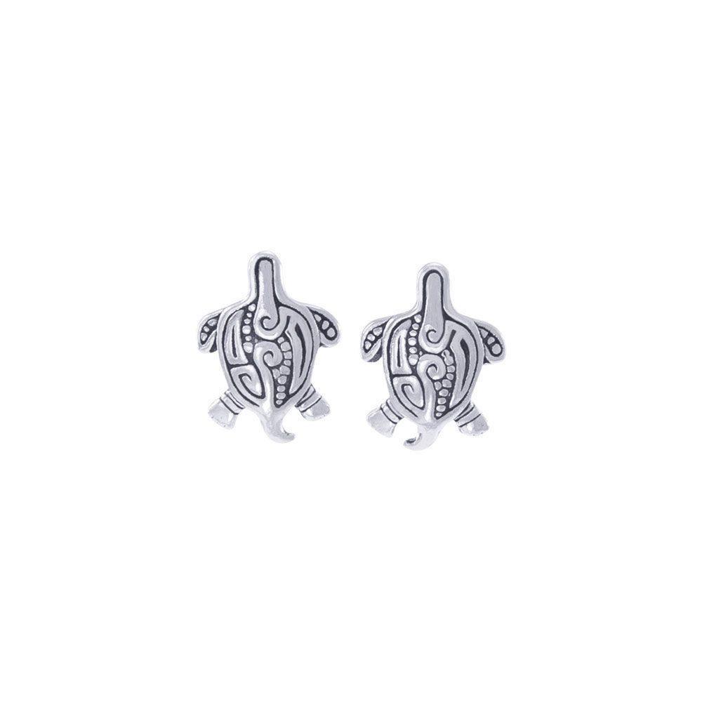Aboriginal-inspired Sea Turtle Sterling Silver Post Earrings Jewelry TER1643
