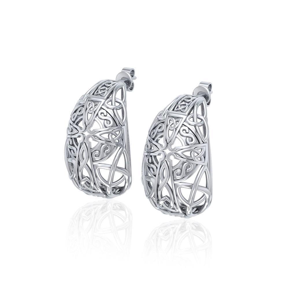 Celtic Cross Silver Post Earrings TER1674
