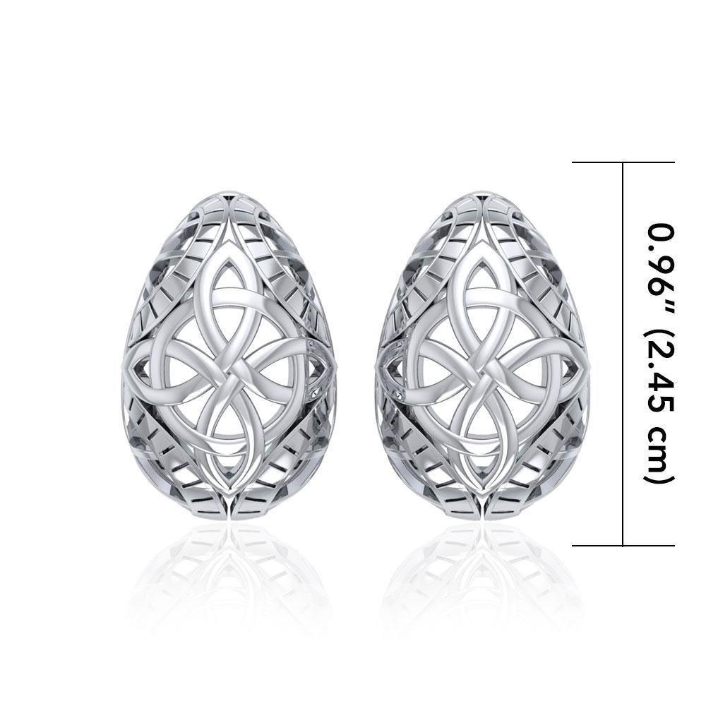 Celtic Four Point Knot Silver Post Earrings TER1681
